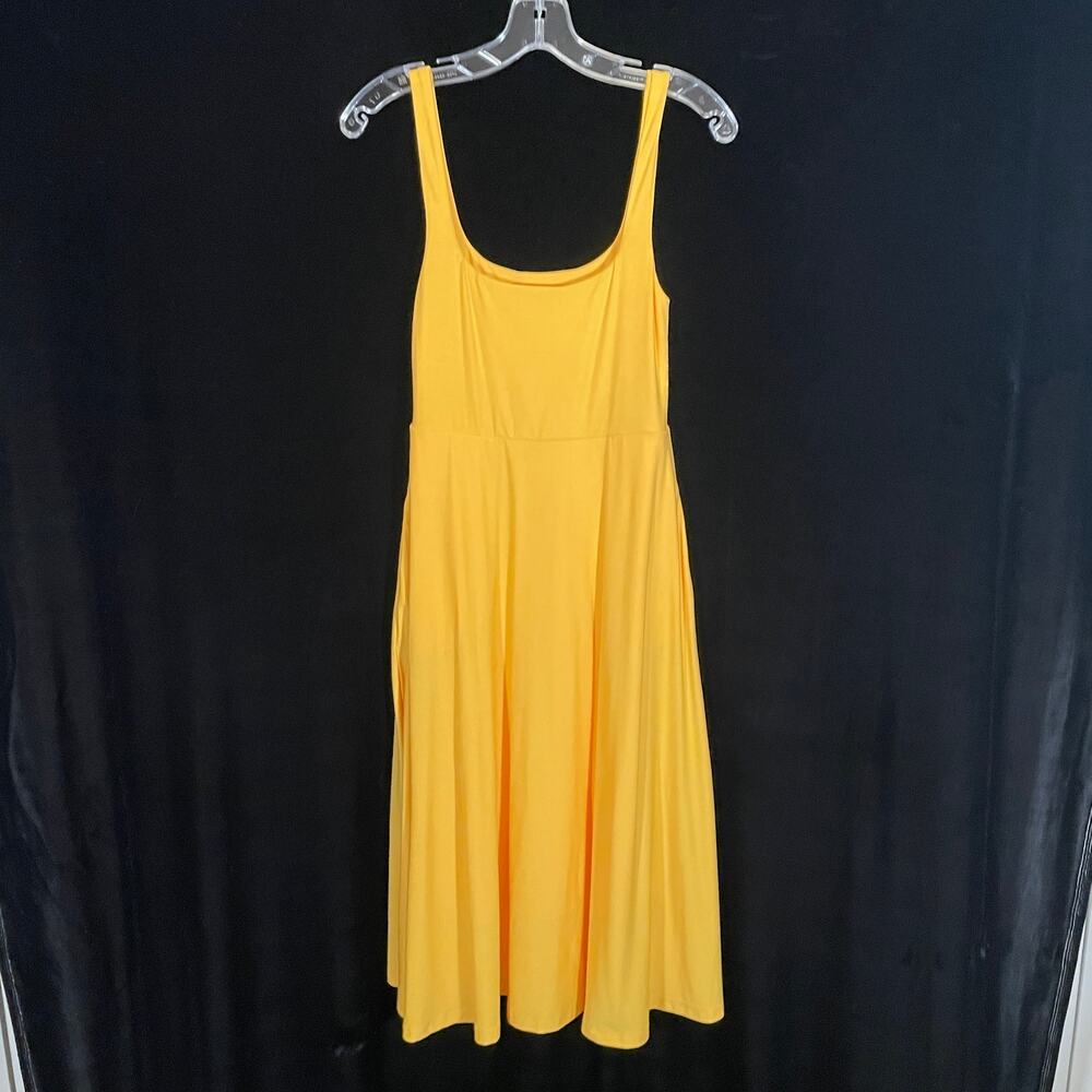 Beyond Yoga Featherweight At The Ready Square Neck Dress Sunflower Yellow S
